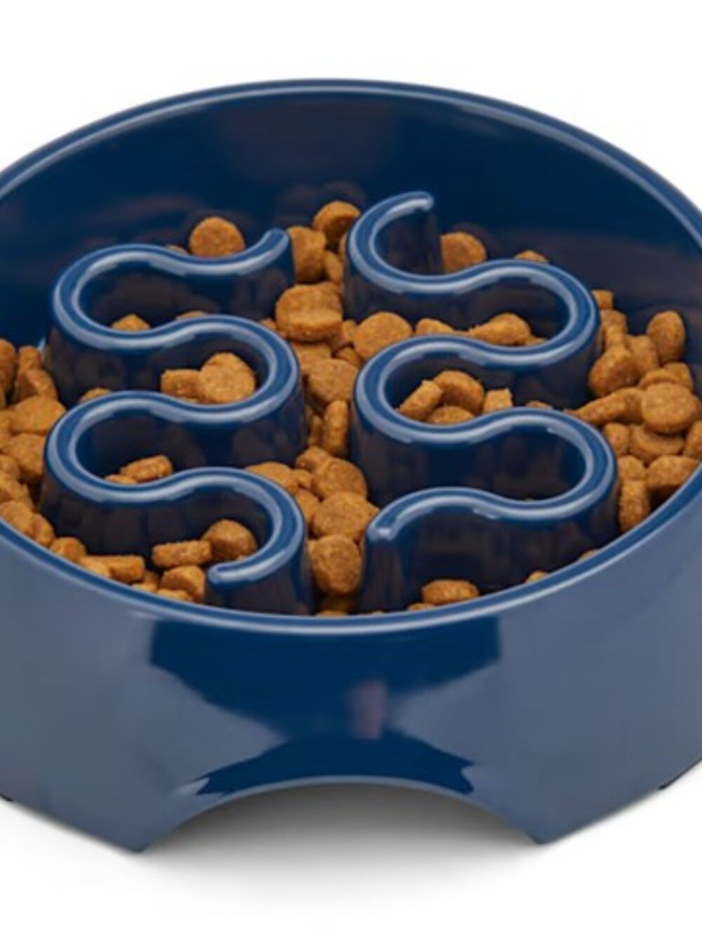 Slow Feeder Pet Bowl Navy Blue 7" Diameter, Gently Used